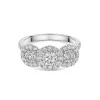 18ct White Gold Brilliant Cut 1.70ct Diamond Halo 3 Stone Ring
