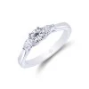 Platinum Brilliant and Pear Cut 0.45ct Diamond Three Stone Ring
