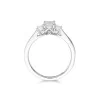 Platinum Emerald Cut 1.00ct Diamond Three Stone Ring