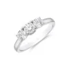 Platinum Brilliant Cut 1.00ct Diamond Three Stone Ring 1