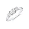 Platinum 'Heart' Brilliant Cut 0.75ct Diamond Three Stone Ring