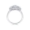 Platinum Brilliant Oval Cut 1.37ct Halo Diamond Three Stone Ring