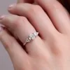 Platinum 1.50ct Oval and Pear Cut Diamond 3 Stone Ring