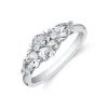Platinum 1.50ct Oval and Pear Cut Diamond 3 Stone Ring