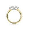9ct Yellow Gold 0.30ct Diamond Illusion 3 Stone Ring with Diamond Shoulders
