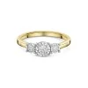 9ct Yellow Gold 0.25ct Illusion Diamond 3 Stone Ring