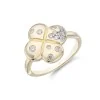 18ct Yellow Gold 0.21ct Round Brilliant Cluster Flower Style Diamond Ring