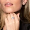18ct White Gold Baguette and Brilliant Cut 1.00ct Diamond Cluster Ring