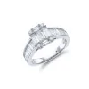 18ct White Gold Baguette and Brilliant Cut 1.75ct Diamond Cluster Ring