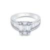 18ct White Gold Baguette and Brilliant Cut 1.75ct Diamond Cluster Ring
