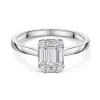 18ct White Gold Baguette and Round Cut 0.56ct Diamond Cluster Ring 