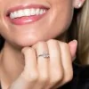18ct White Gold Baguette and Round Cut 0.56ct Diamond Cluster Ring 