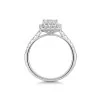 18ct White Gold Baguette & Round Brilliant Cut 0.80ct Diamond Cluster Ring