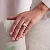 18ct White Gold Baguette & Round Brilliant Cut 0.80ct Diamond Cluster Ring
