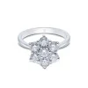 Platinum Brilliant Cut 1.50ct Diamond Flower Cluster Ring