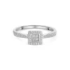 Platinum 0.27ct Tile Cut Diamond Shoulders Ring