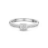 Platinum 0.19ct Rub Over Tile Cut Diamond Shoulder Ring