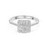 Platinum Baguette & Round Brilliant Cut 0.60ct Diamond Cluster Ring