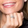 9ct White Gold Baguette and Brilliant Cut 0.50ct Diamond Cluster Ring