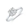 9ct White Gold Brilliant Cut 0.25ct Diamond Cluster Ring