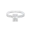 9ct White Gold Baguette and Brilliant Cut 0.50ct Diamond Cluster Ring