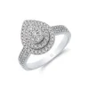 9ct White Gold Brilliant Cut 0.50ct Diamond Cluster Ring