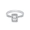 9ct White Gold Baguette 0.33ct Diamond Cluster Ring