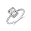 9ct White Gold Baguette 0.33ct Diamond Cluster Ring