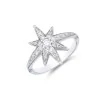9ct White Gold Brilliant Cut Diamond 0.45ct Pave Star Ring