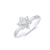 9ct White Gold Round Brilliant 0.51ct Diamond Flower Cluster Ring