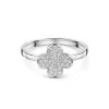 9ct White Gold 0.20ct Diamond Cluster Clover Ring
