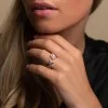 9ct Yellow Gold Brilliant And Baguette Cut Diamond 0.83ct Open Cluster Ring