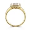 9ct Yellow Gold Round Brilliant And Baguette Cut 0.60ct Diamond Cluster Ring