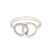 9ct Yellow Gold Brilliant Cut Diamond 0.08ct Interlocking Circle Ring