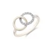 9ct Yellow Gold Brilliant Cut Diamond 0.08ct Interlocking Circle Ring