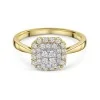 9ct Yellow Gold 0.50ct Round Brilliant Cluster Diamond Ring