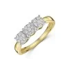 9ct Yellow Gold 0.15ct Round Brilliant Cluster Diamond Ring