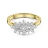9ct Yellow Gold 0.50ct Multi Cluster Diamond Ring