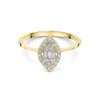 9ct Yellow Gold Baguette & Round Brilliant Cut 0.25ct Diamond Marquise Cluster Ring