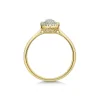 9ct Yellow Gold Baguette & Round Brilliant Cut 0.25ct Diamond Marquise Cluster Ring