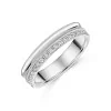 Platinum Round Brilliant  0.19ct Diamond Off Set Eternity Ring