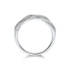 9ct White Gold Brilliant Cut 0.28ct Diamond Twisted Eternity Ring