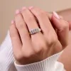 18ct Yellow Gold Round Brilliant Cut 0.75ct Double Row Diamond Fancy Band
