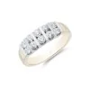 18ct Yellow Gold Round Brilliant Cut 0.75ct Double Row Diamond Fancy Band