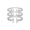 18ct White Gold Marquise And Round Brilliant 1.46ct Diamond Three Row Ring