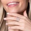18ct White Gold Marquise And Round Brilliant 1.46ct Diamond Three Row Ring