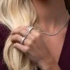 18ct White Gold Baguette and Round Brilliant Cut 1.10ct Diamond Fancy Band