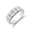 18ct White Gold Brilliant Cut 1.00ct Double Row Diamond Fancy Band