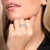 18ct White Gold Brilliant Cut 1.00ct Double Row Diamond Fancy Band