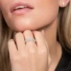 18ct White Gold Brilliant and Princess Cut 0.90ct Diamond Fancy Band